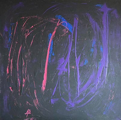 Purple Pink Spectrum Acryl Gemälde 135x135 cm