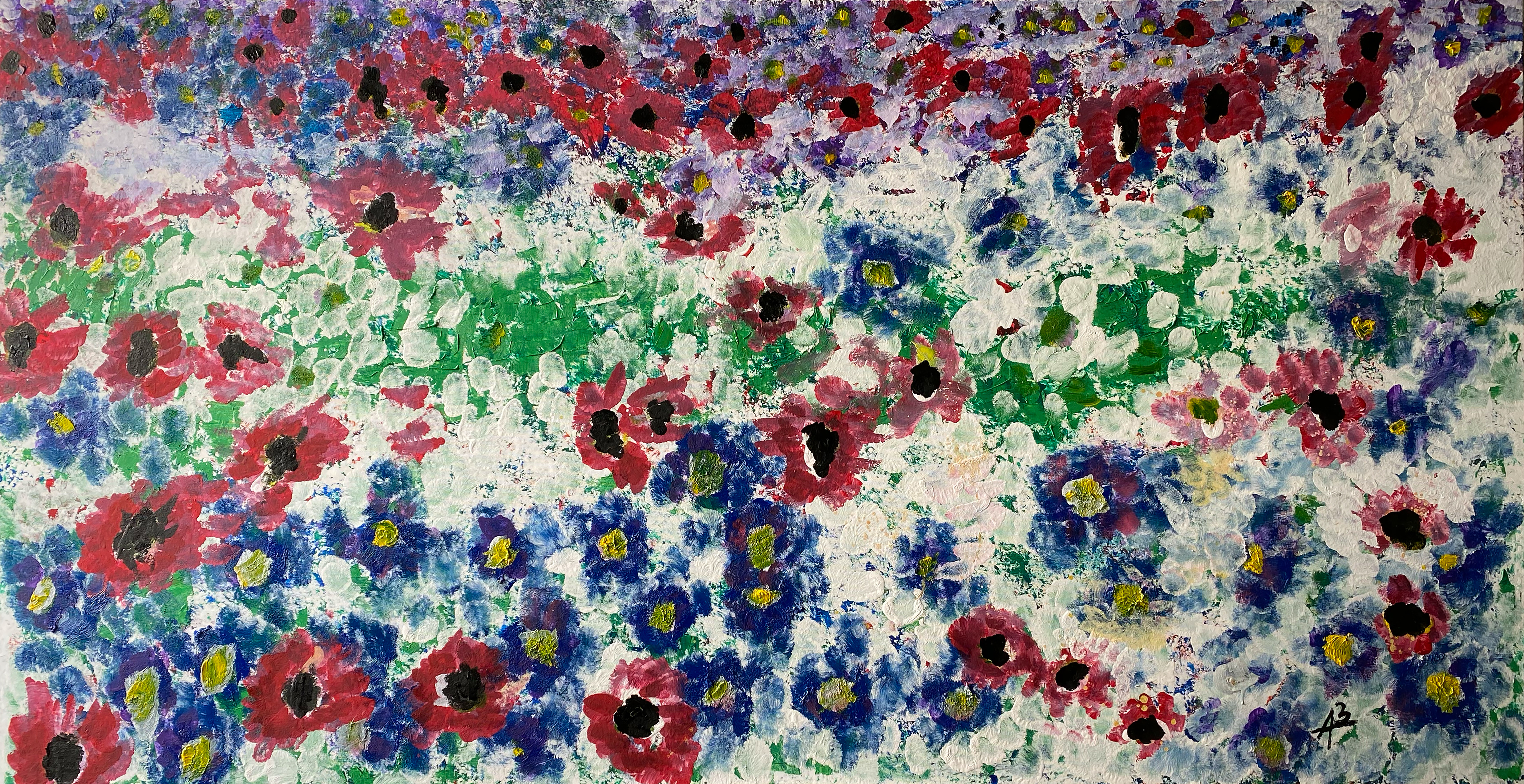 Abstract My Garden1 Acryl-Ölgemälde 200x100 cm